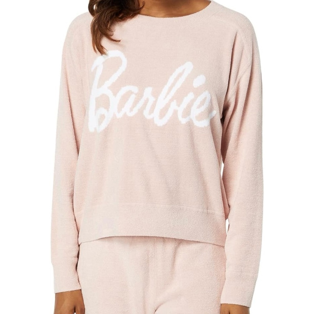 Mountain High Barefoot Means Pale Pink BARBIE Sweatshirt Size S ~ EUC